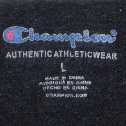 Champion Boys Black Pullover Hoodie L Logo Embroidered Fleece Sweatshirt