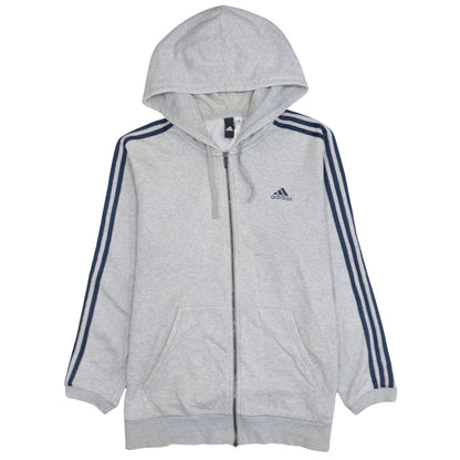 Mens UK Size L adidas Grey Full Zip Hoodie