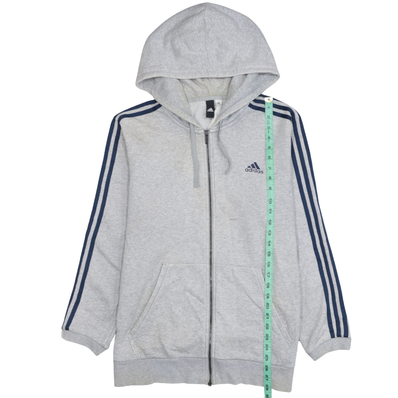 Mens UK Size L adidas Grey Full Zip Hoodie