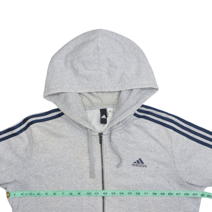 Mens UK Size L adidas Grey Full Zip Hoodie