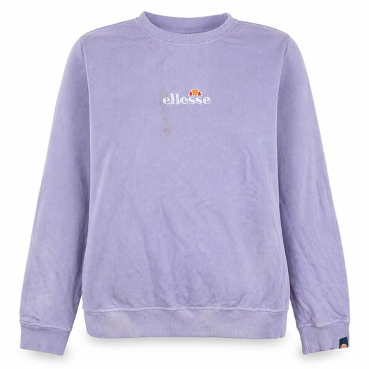 Front view of Ellesse Women Purple Pullover Sweatshirt UK 14 Logo Embroidered Casual