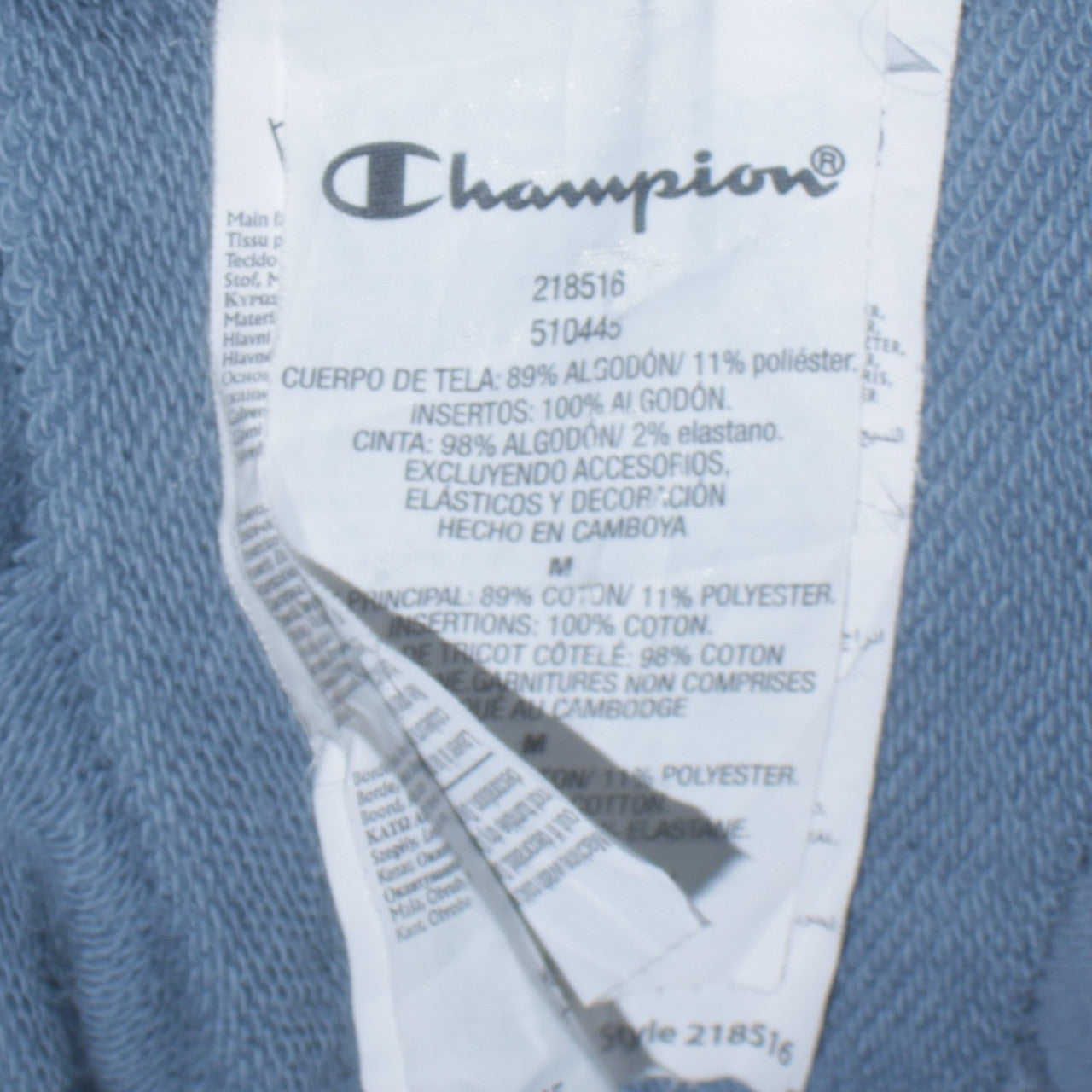Mens UK Size M Champion Blue Pullover Hoodie