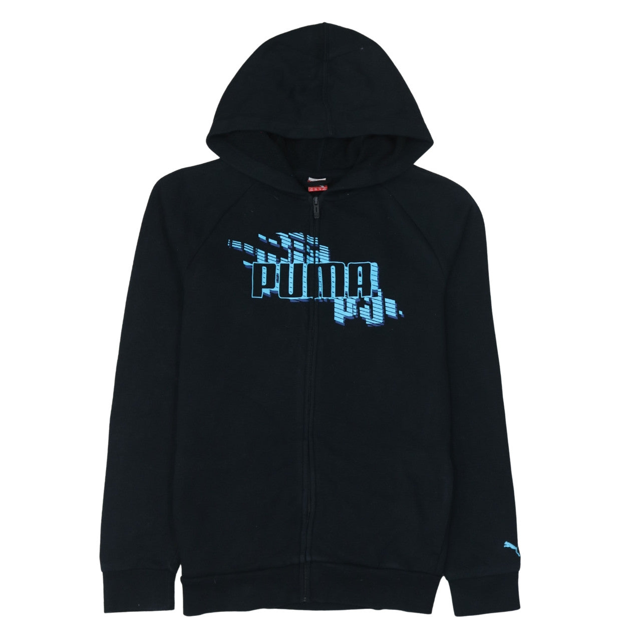 Puma Boys Black Full Zip Hoodie Sweatshirt Size 13-14 Years Cotton Blend