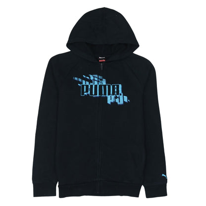 Puma Boys Black Full Zip Hoodie Sweatshirt Size 13-14 Years Cotton Blend