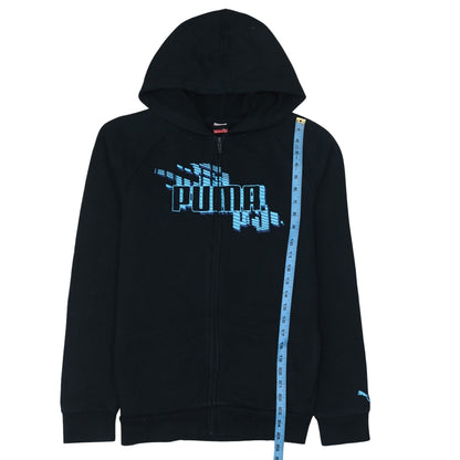 Puma Boys Black Full Zip Hoodie Sweatshirt Size 13-14 Years Cotton Blend