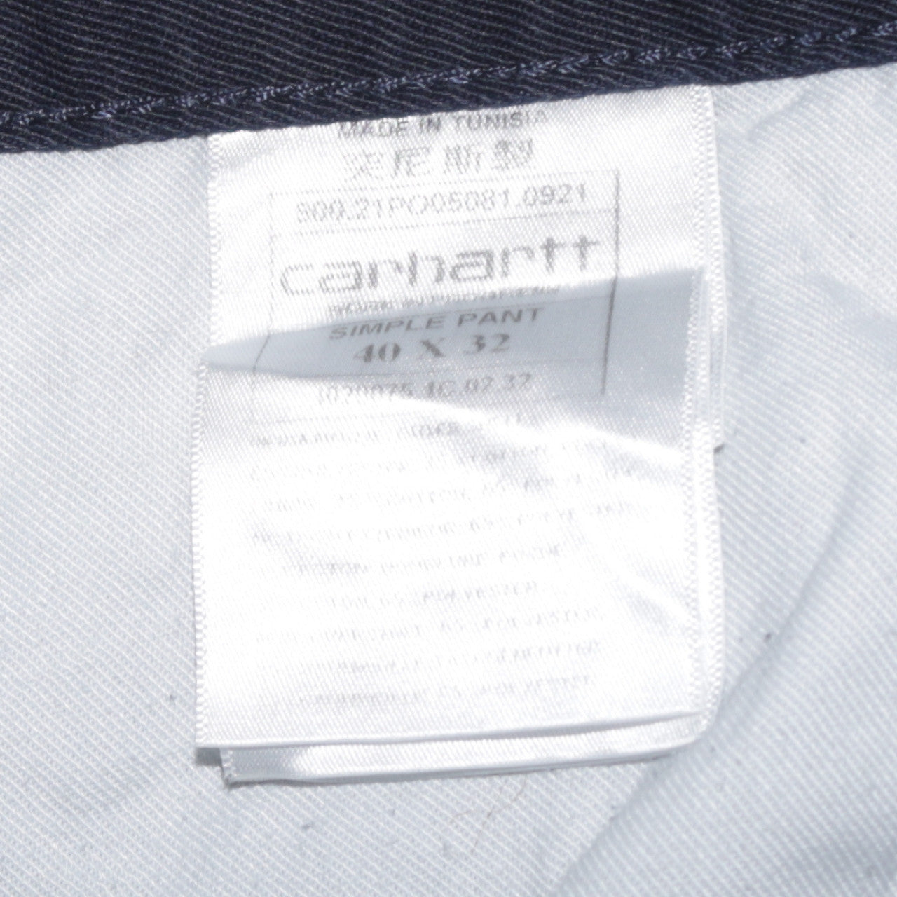 Mens UK Size 40 Carhartt Regular Fit Chino Blue Trousers
