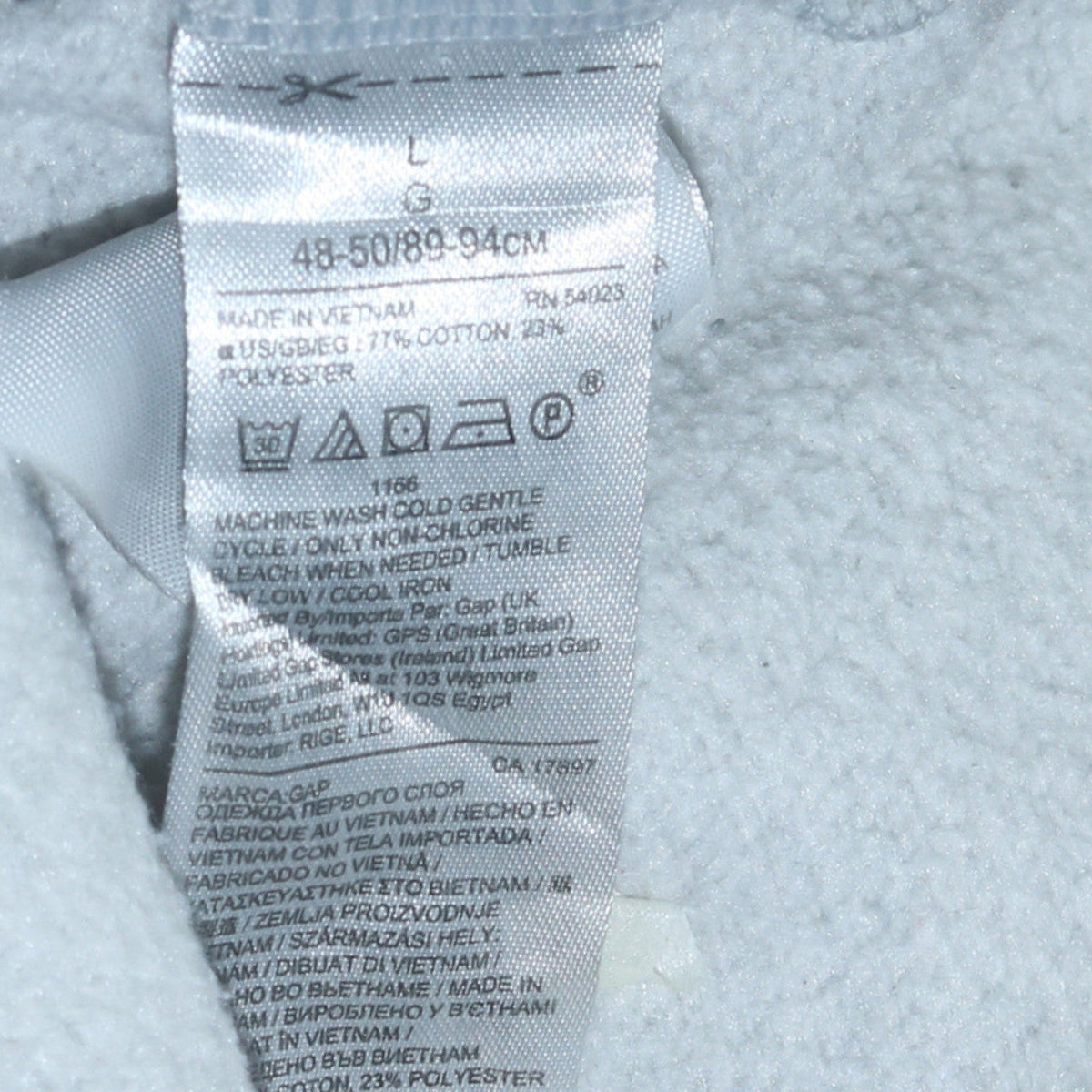 Gap Men's Grey Pullover Hoodie L Regular Fit Cotton Blend
