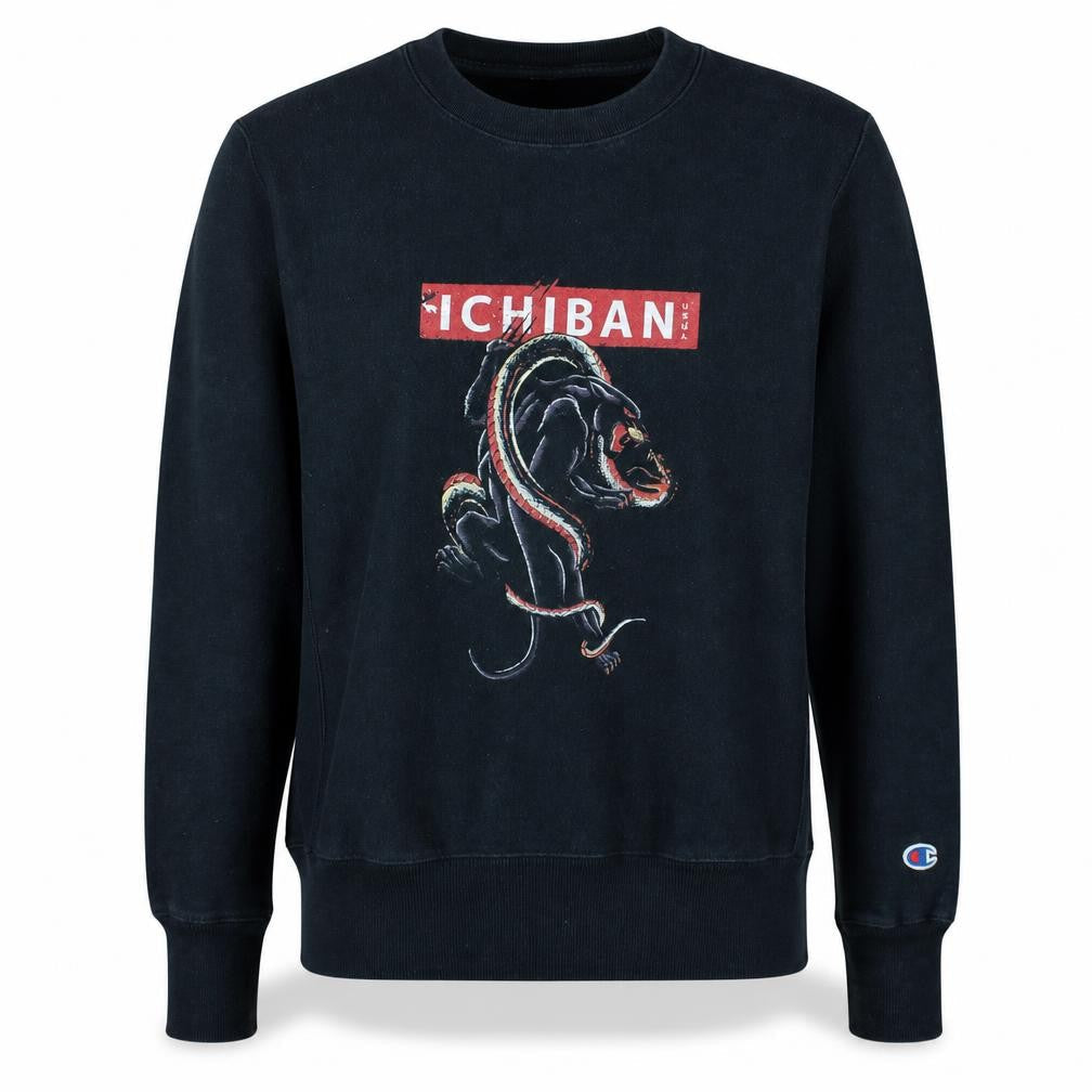 Mens UK Size S Champion Black Pullover Sweatshirt