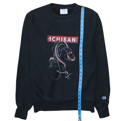 Mens UK Size S Champion Black Pullover Sweatshirt