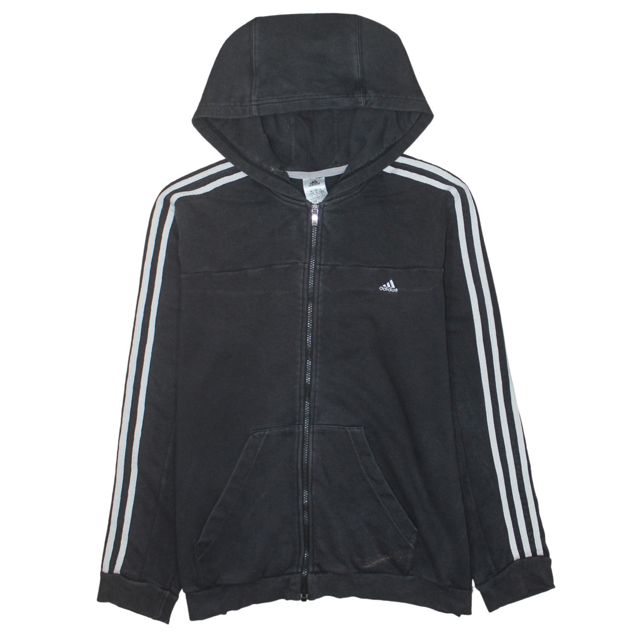Womens UK Size XL adidas Black Full Zip Hoodie