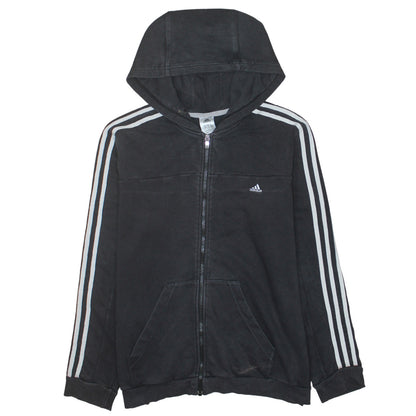 Womens UK Size XL adidas Black Full Zip Hoodie