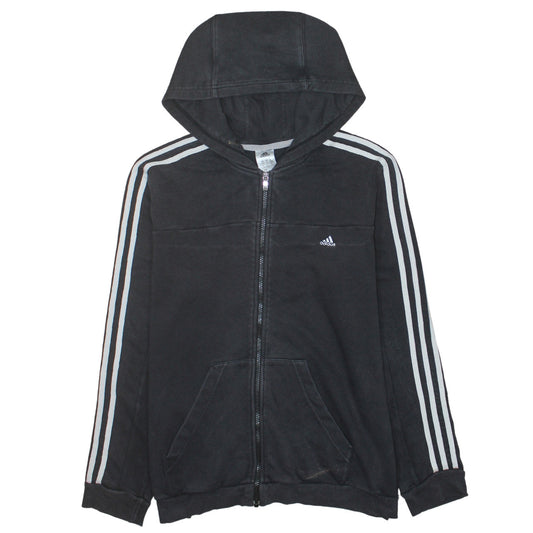 Womens UK Size XL adidas Black Full Zip Hoodie