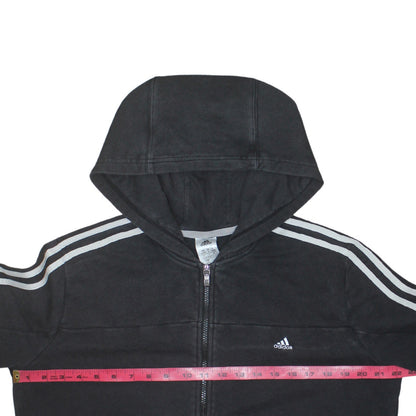 Womens UK Size XL adidas Black Full Zip Hoodie