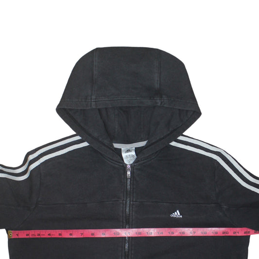 Womens UK Size XL adidas Black Full Zip Hoodie