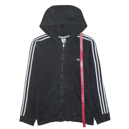 Womens UK Size XL adidas Black Full Zip Hoodie