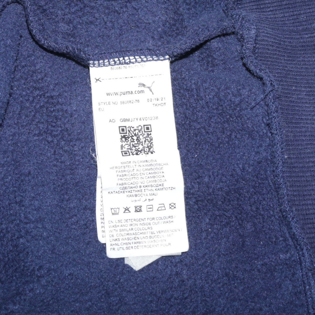 Mens UK Size L PUMA Blue Pullover Sweatshirt