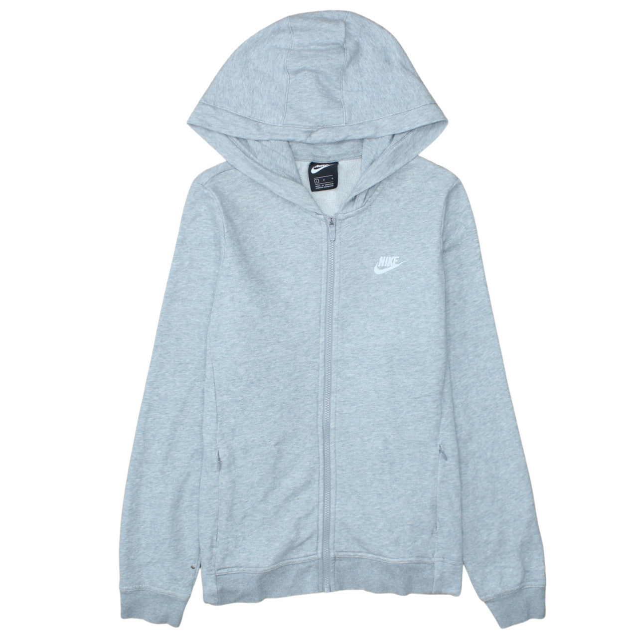 Womens UK Size L Nike Grey Full Zip Hoodie