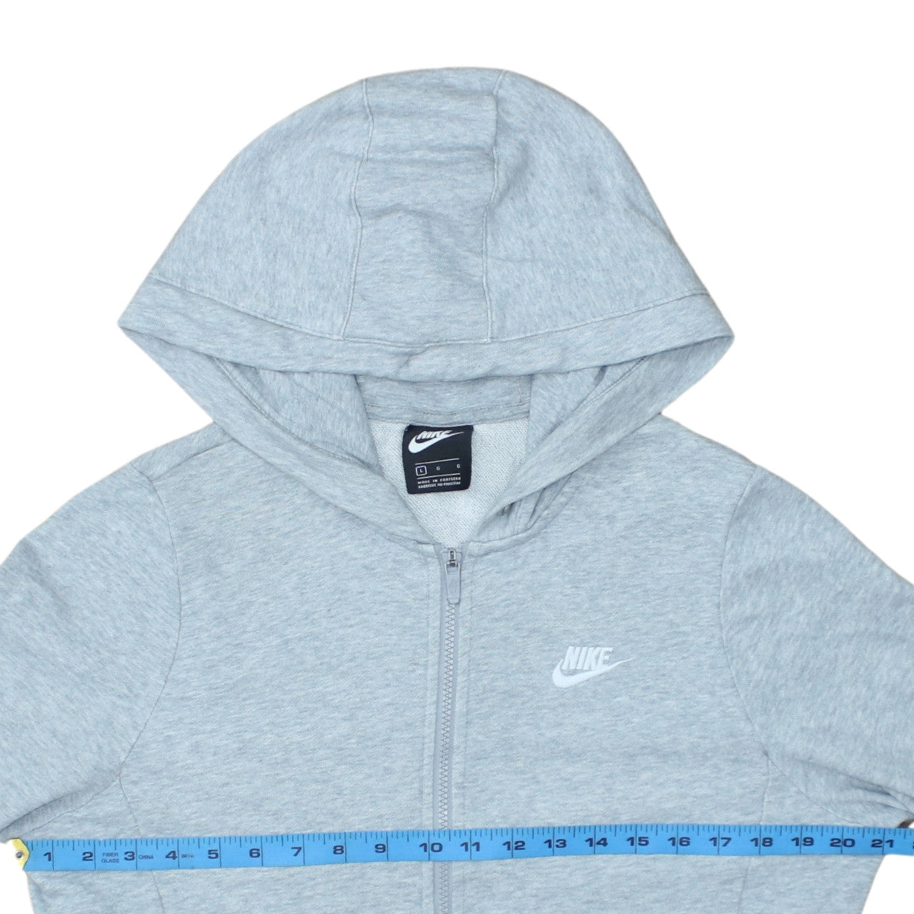 Womens UK Size L Nike Grey Full Zip Hoodie