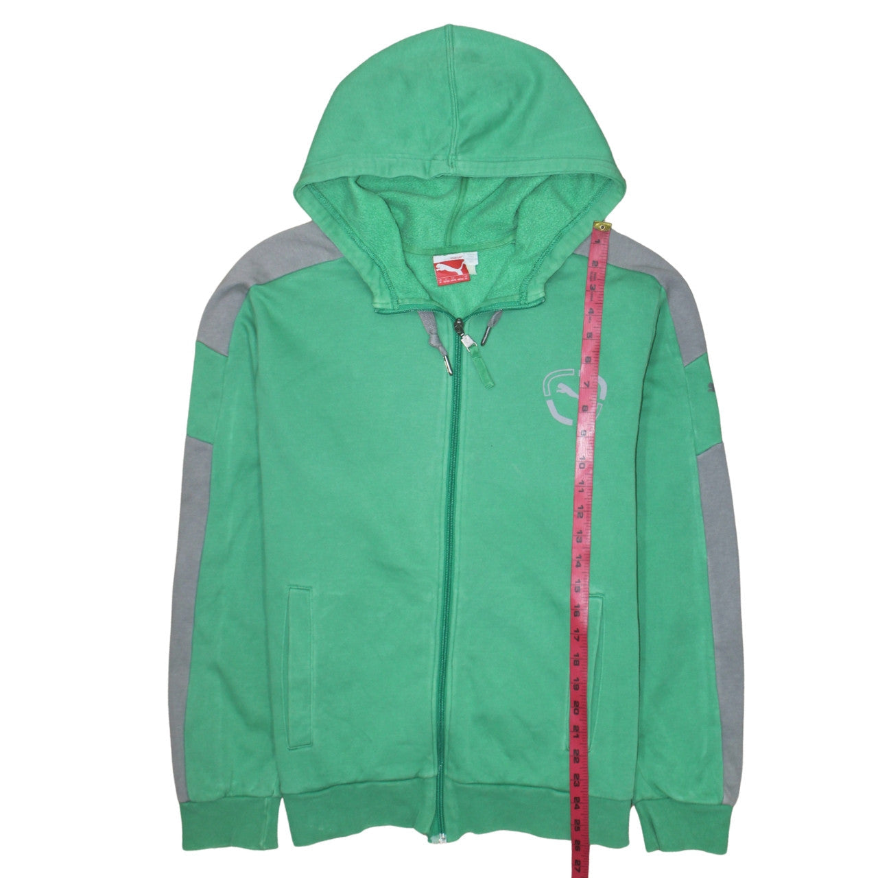 Mens UK Size M PUMA Green Full Zip Hoodie