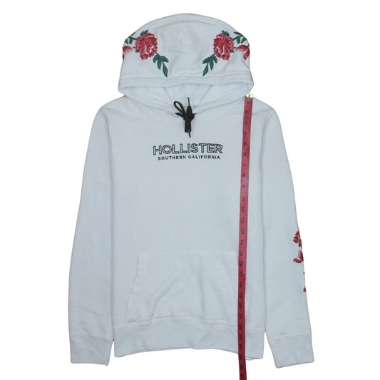 Womens UK Size S Hollister White Pullover Hoodie