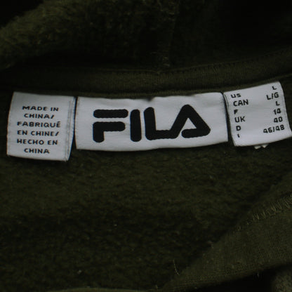 Womens UK Size L FILA Green Pullover Hoodie