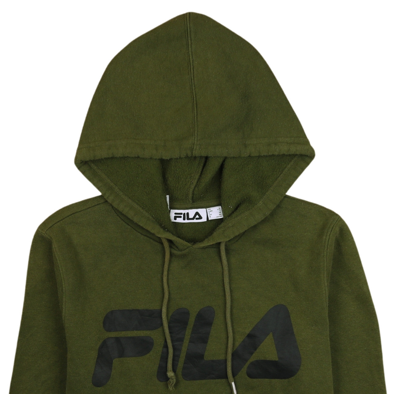 Womens UK Size L FILA Green Pullover Hoodie