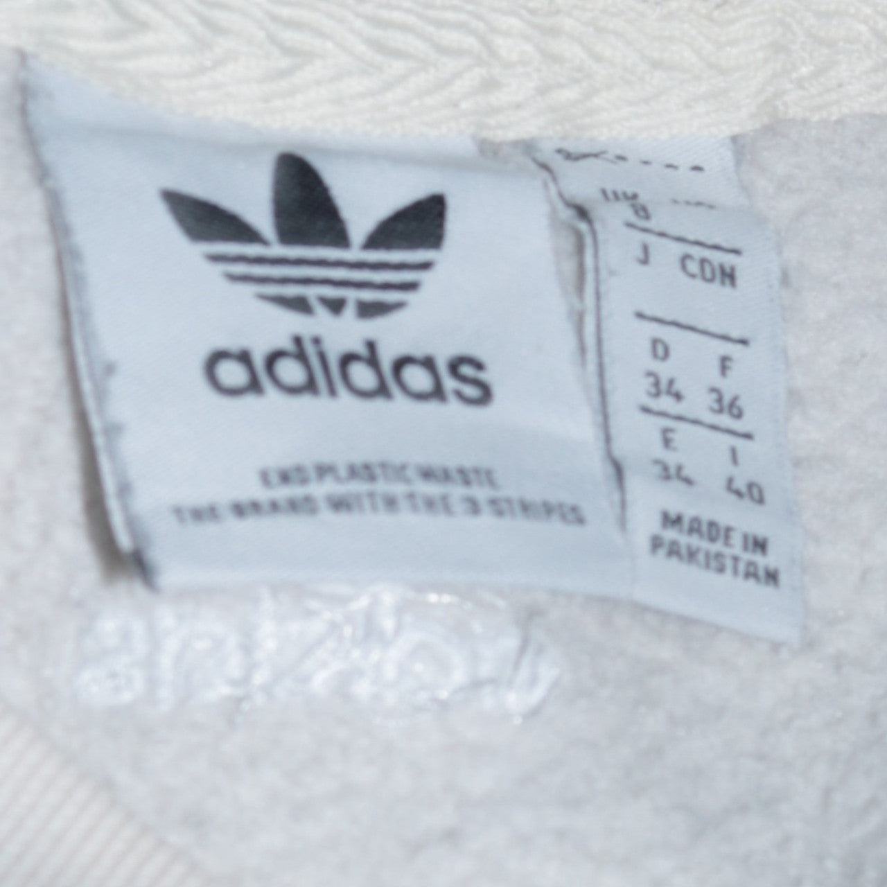 Womens UK Size 12 adidas Ivory Pullover Sweatshirt