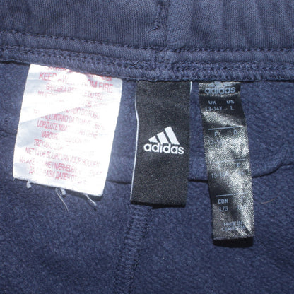 Adidas Boys Blue Jogger Sweatpants 13-14 Years Cotton Blend Fleece Tapered Fit