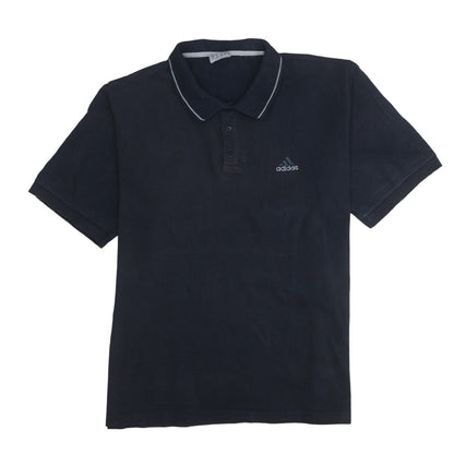 Adidas Men's Black Cotton Blend Polo Shirt Size L Regular Fit