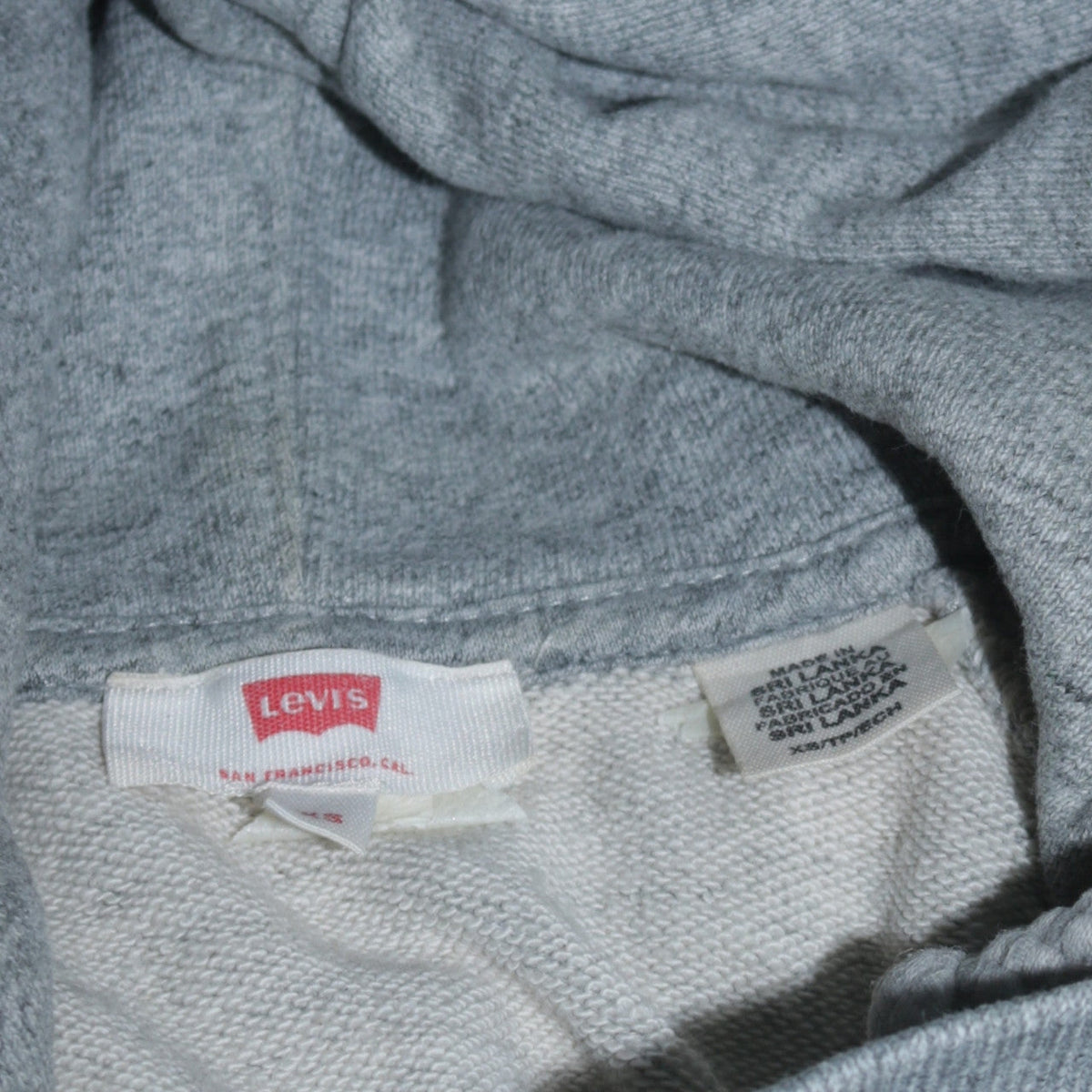 Mens UK Size M Levi's Grey Pullover Hoodie