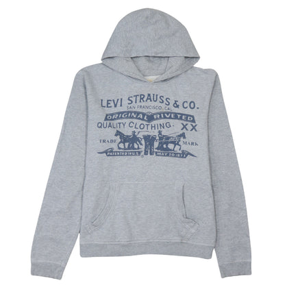 Levi's Boys Grey Hoodie Pullover 16 Years Cotton Graphic Print