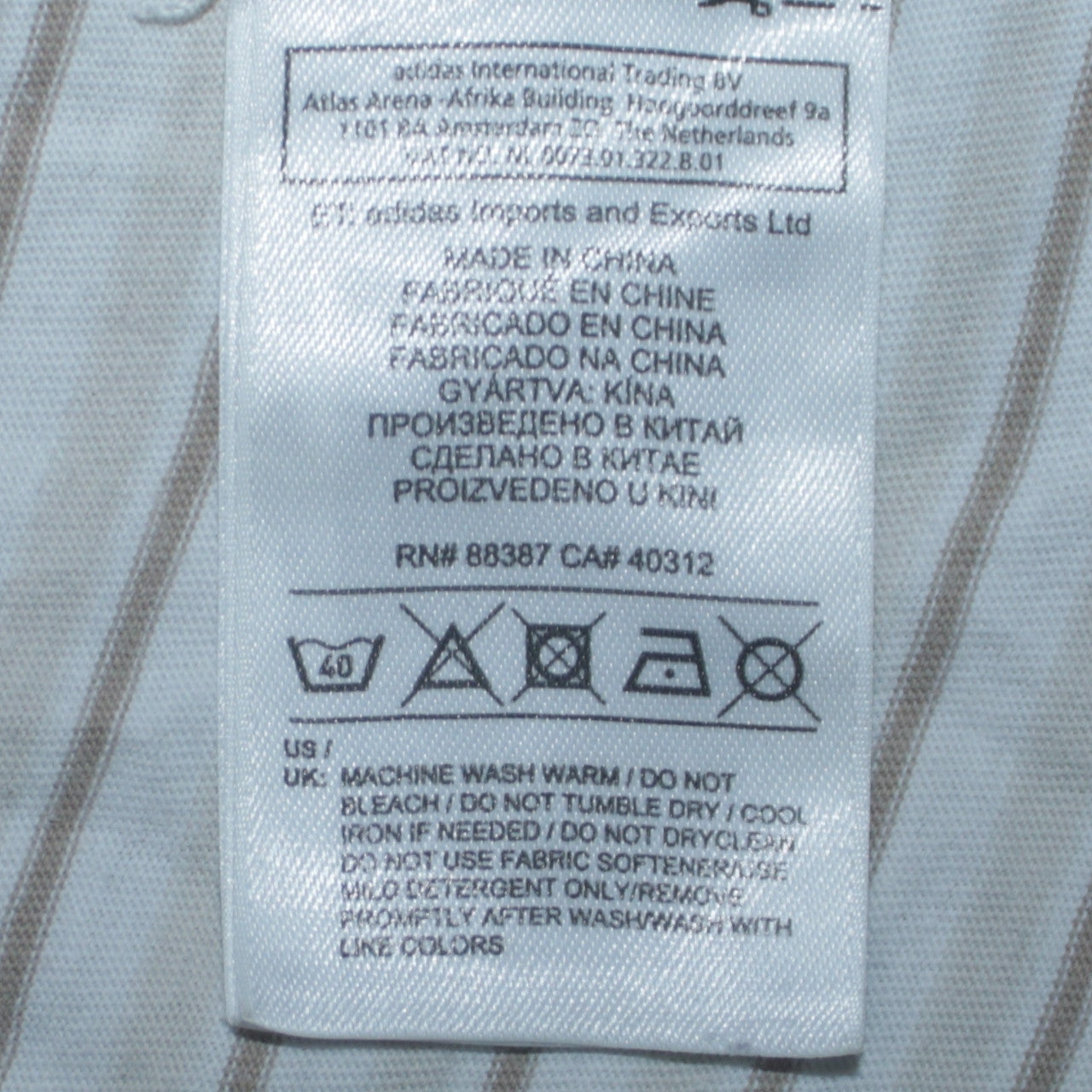 Mens UK Size L adidas White  T-Shirt