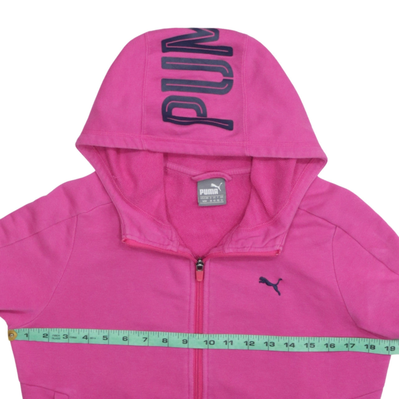 Womens UK Size 12 PUMA Pink Full Zip Hoodie