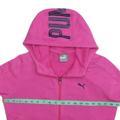 Womens UK Size 12 PUMA Pink Full Zip Hoodie