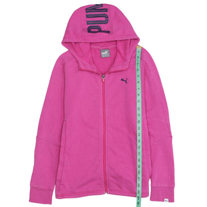 Womens UK Size 12 PUMA Pink Full Zip Hoodie