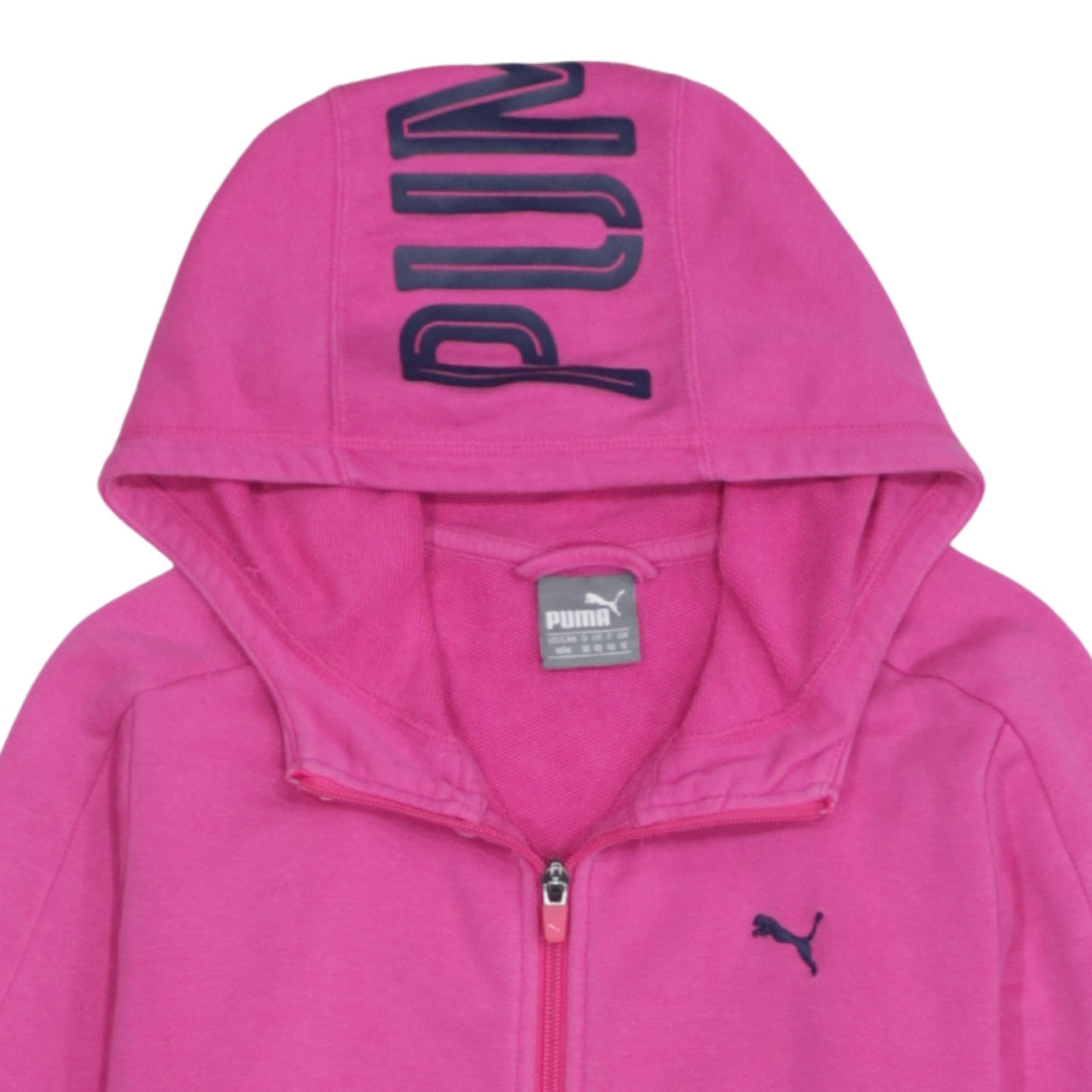 Womens UK Size 12 PUMA Pink Full Zip Hoodie