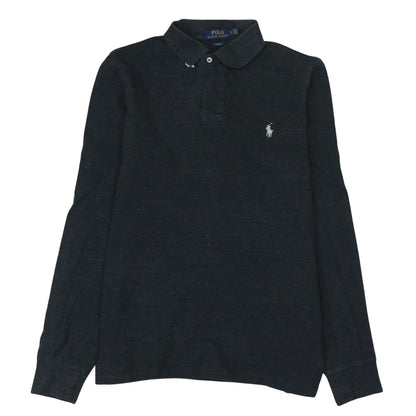 Ralph Lauren Men’s Black Slim Fit Long Sleeve Cotton Polo Shirt L