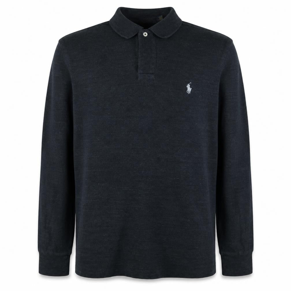 Ralph Lauren Men’s Black Slim Fit Long Sleeve Cotton Polo Shirt L