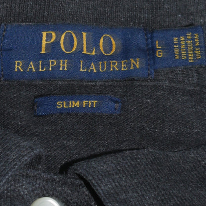 Ralph Lauren Men’s Black Slim Fit Long Sleeve Cotton Polo Shirt L