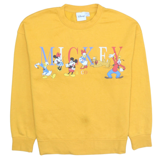Womens UK Size S Disney Yellow Pullover Sweatshirt