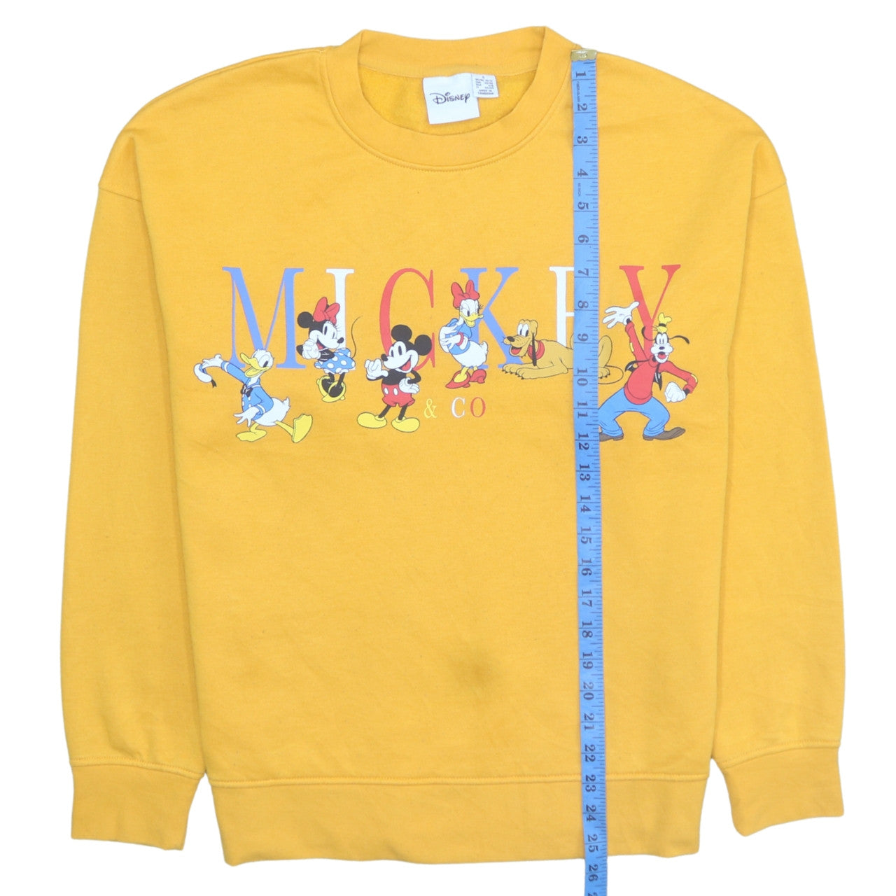 Womens UK Size S Disney Yellow Pullover Sweatshirt