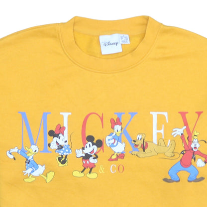 Womens UK Size S Disney Yellow Pullover Sweatshirt