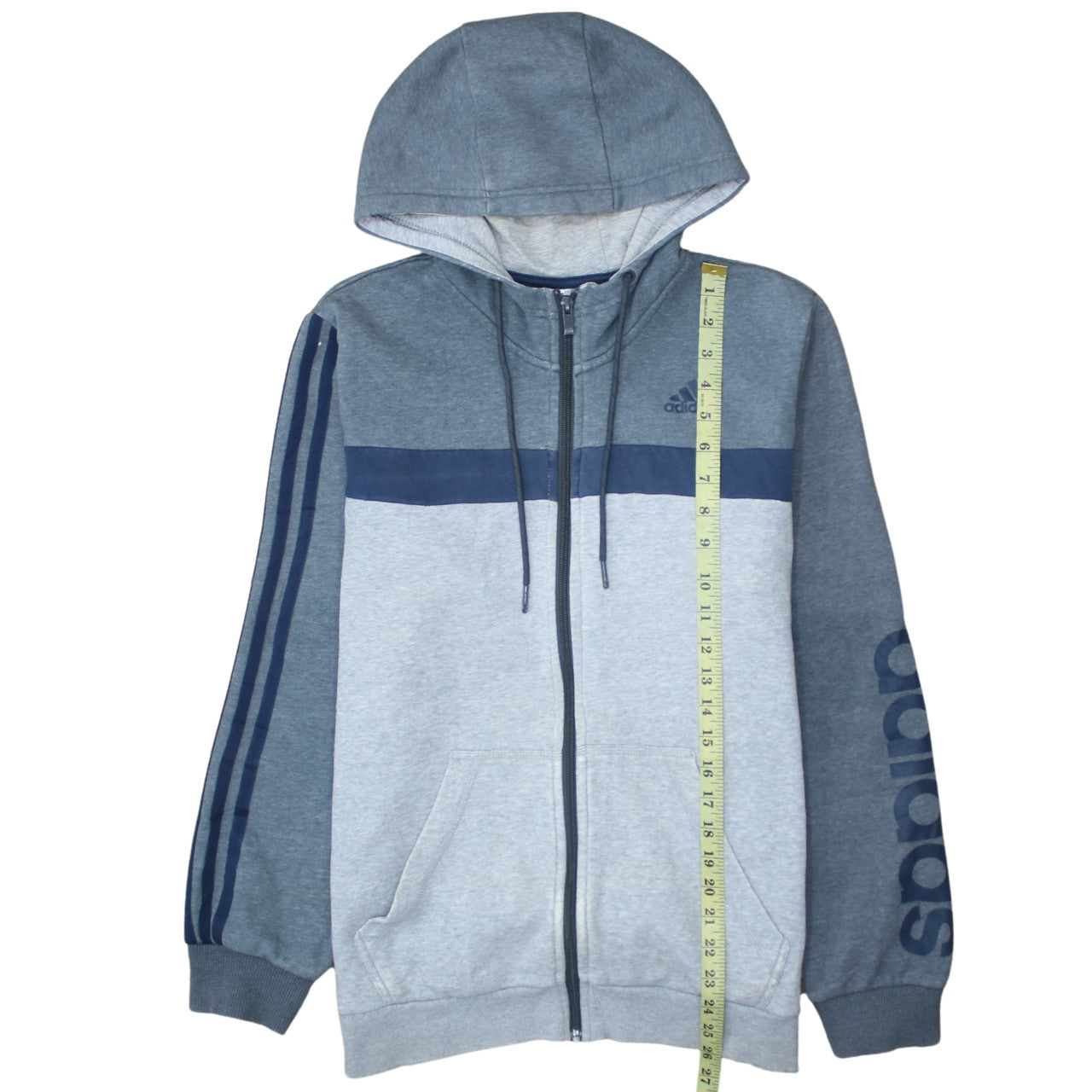 Mens UK Size M adidas Grey Full Zip Hoodie