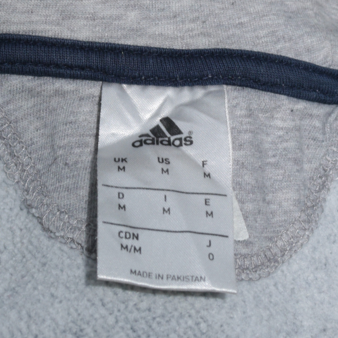 Mens UK Size M adidas Grey Full Zip Hoodie