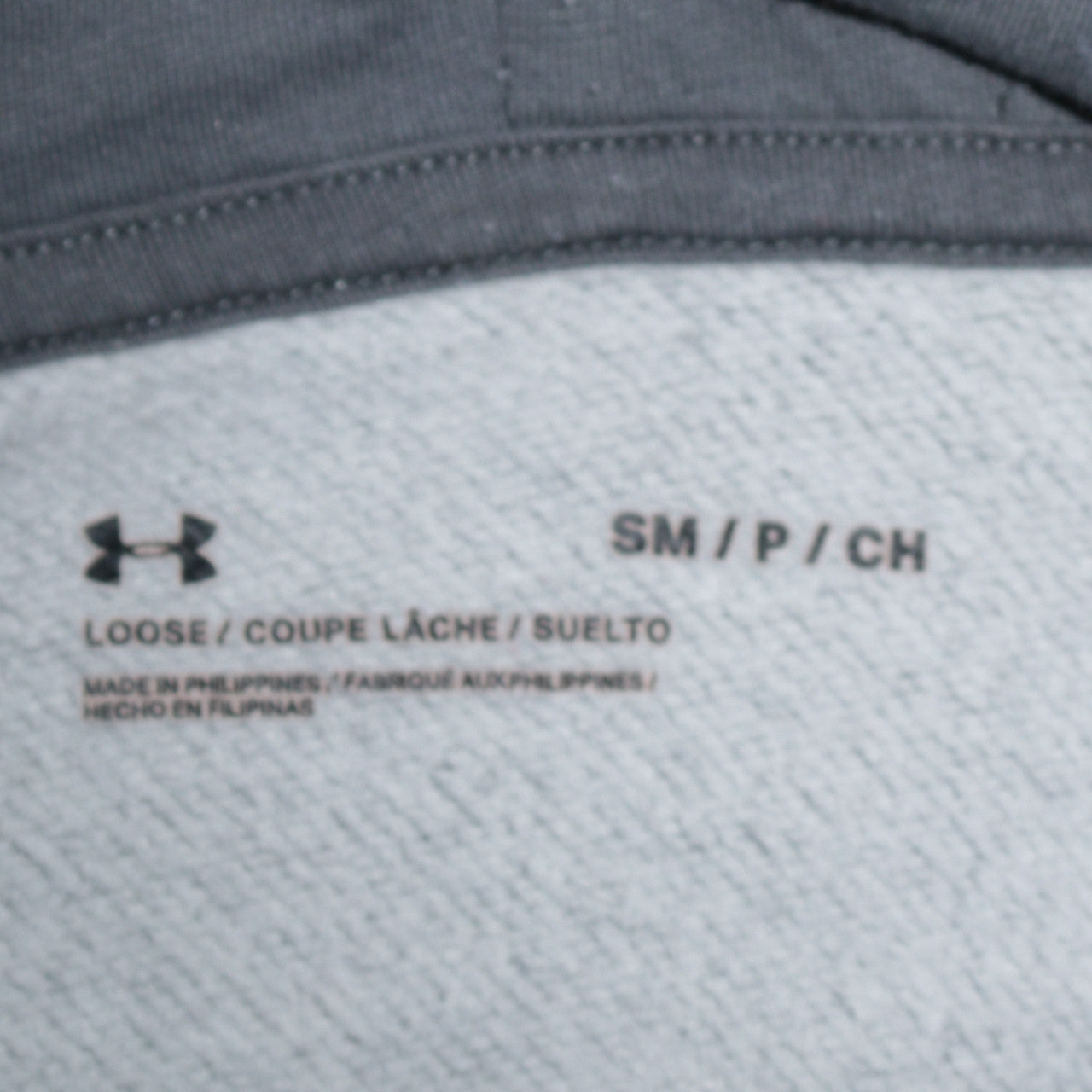 Mens UK Size S Under armour Grey Pullover Hoodie