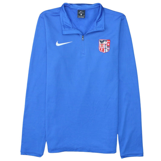 Mens UK Size S Nike Blue 1/4 Zip Sweatshirt