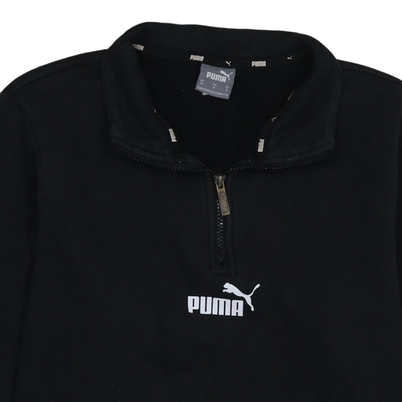 Mens UK Size M PUMA Black Henley Sweatshirt
