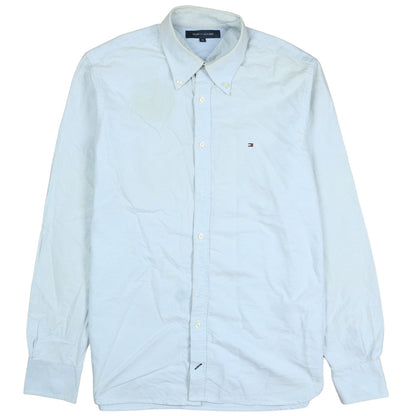 Tommy Hilfiger Men's Light Blue Cotton Button-Up Shirt M Classic Fit