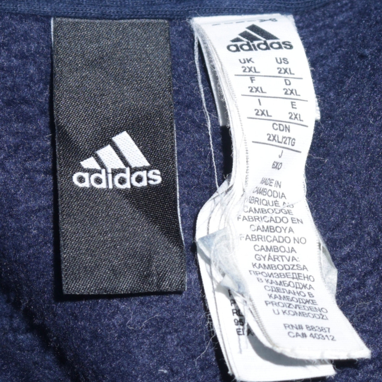 Mens UK Size 2XL adidas Blue Pullover Hoodie