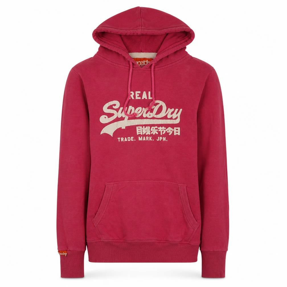 Womens UK Size L Superdry Pink Pullover Hoodie